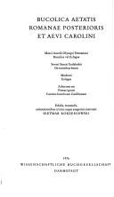 Front cover of Hirtengedichte aus spätr\U+022f\mischer und karolingischer Zeit = by Dietmar Korzeniewski