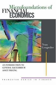 Front cover of Microfoundations of financial economics by Yvan Lengwiler