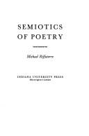 Front cover of Semiotics of poetry by Michael Riffaterre