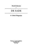 Cover of De Sade by Ronald Hayman