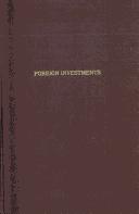 Cover of Foreign investments by Cassel, Gustav