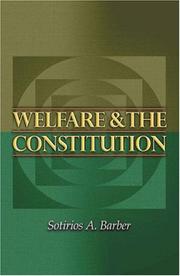 Cover of Welfare and the Constitution by Sotirios A. Barber