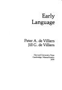 Cover of Early language by Peter A. De Villiers