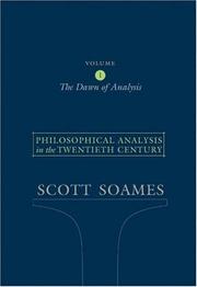 Front cover of Philosophical analysis in the twentieth century by Scott Soames