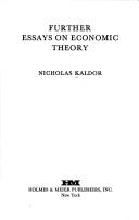 Front cover of Further essays on economic theory by Kaldor, Nicholas