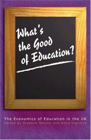 Front cover of What's the good of education? by Stephen Machin
