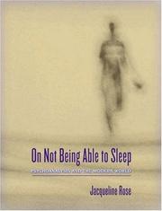 Cover of On not being able to sleep by Jacqueline Rose
