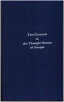 Front cover of Two currents in the thought stream of Europe by Elmer George Suhr