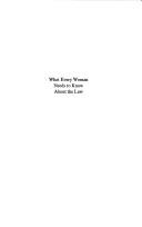 Front cover of What every woman needs to know about the law by Martha Pomroy