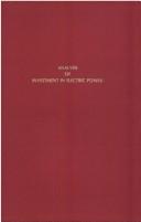 Front cover of Analysis of investment in electric power by Henry D. Jacoby