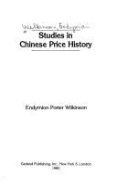 Front cover of Studies in Chinese price history by Endymion Porter Wilkinson