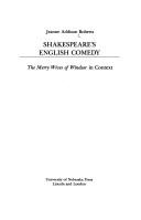 Front cover of Shakespeare's English comedy by Jeanne Addison Roberts
