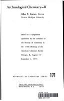 Front cover of Archaeological chemistry--II by Symposium on Archaeological Chemistry (6th 1977 Chicago, Ill.)