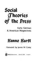 Cover of Social theories of the press by Hanno Hardt