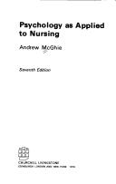 Cover of Psychology as applied to nursing by Andrew McGhie