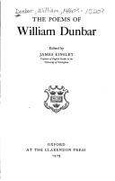 Cover of The poems of William Dunbar by Dunbar, William
