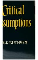 Cover of Critical assumptions by K. K. Ruthven