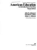 Cover of American education by John H. Johansen