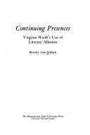 Cover of Continuing presences by Beverly Ann Schlack
