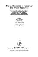 Front cover of The mathematics of hydrology and water resources by Conference on Mathematics of Hydrology and Water Resources (1976 University of Lancaster)