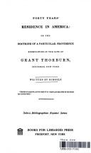 Front cover of Forty years' residence in America by Grant Thorburn