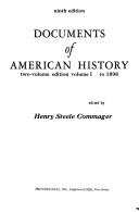 Front cover of Documents of American history by Henry Steele Commager