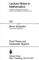Cover of Proof theory and intuitionistic systems by Bruno Scarpellini