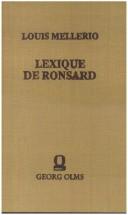 Front cover of Lexique de Ronsard by Louis Mellerio