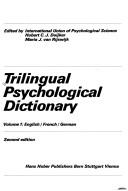 Front cover of Trilingual psychological dictionary = by Hubertus Carl Johannes Duijker