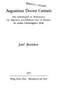 Cover of Augustinus doctor caritatis by Josef Brechtken