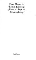 Cover of Roman Jakobsons phänomenologischer Strukturalismus by Elmar Holenstein