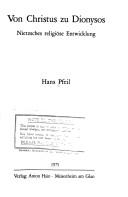 Front cover of Von Christus zu Dionysos by Hans Pfeil