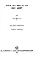 Front cover of Wege und Herbergen by Paul Walden