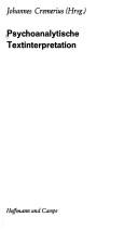 Cover of Psychoanalytische Textinterpretation by Johannes Cremerius