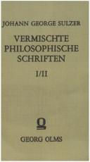 Front cover of Vermischte philosophische Schriften by Johann Georg Sulzer
