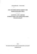 Cover of Die Eigenbegrifflichkeit der babylonischen Welt by Benno Landsberger