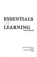 Cover of Essentials of learning by Robert Morris William Travers