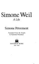 Cover of Simone Weil by Simone Pétrement