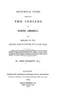 Front cover of Historical notes respecting the Indians of North America by Halkett, John