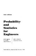 Cover of Probability and statistics for engineers by Irwin Miller