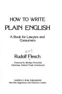 Front cover of How to write plain English by Rudolf Franz Flesch