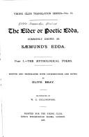 Cover of The Elder or Poetic Edda by Olive Bray