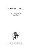 Cover of Forrest Reid by Mary Bryan