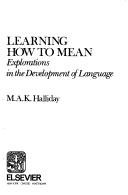 Cover of Learning how to mean by Michael Halliday