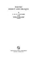 Front cover of Poetry, direct and oblique by Tillyard, Eustace Mandeville Wetenhall