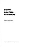 Cover of Native American astronomy by Anthony F. Aveni