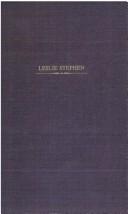 Front cover of Leslie Stephen by Noel Gilroy Annan