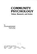 Front cover of Community psychology by Julian Rappaport