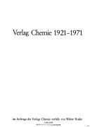 Cover of Verlag Chemie 1921-1971 by Walter Ruske