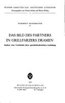 Front cover of Das Bild des Partners in Grillparzers Dramen by Norbert Griesmayer
